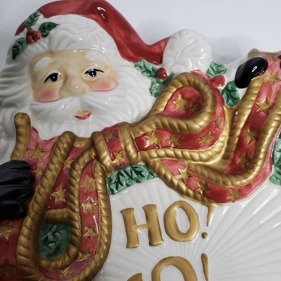 Fitz And Floyd Essentials Santa Claus Ceramic Plate - Picture 6 of 7